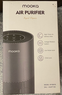 #ad MOOKA AP S0610L HAAP1180 Air Purifier Black New In Box Low Noise Level Air Clean $92.00