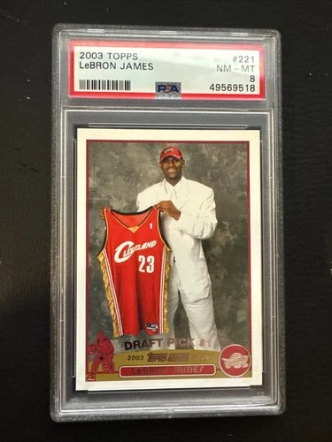 LeBRON JAMES (ROOKIE) 2003 Topps #221 PSA 8 NM-MT (Cavaliers, Lakers, Heat) RC