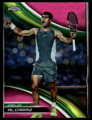 Carlos Alcaraz [Pink Refractor] #1 2025 Topps Chrome card