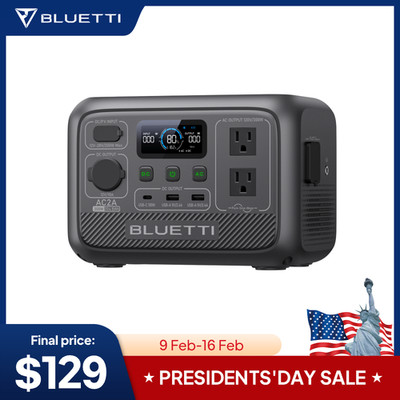BLUETTI AC2A 300W 204Wh Portable Power Station Solar Generator For Camping Trip