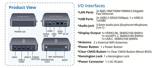 Mini PC MINIX J51-C8 Max, Intel N5105 4Core Max 2,9GHz,8GB RAM 512GB SSD/8GB DDR4 - Imagen 6 de 14