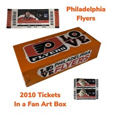 Handmade NHL Hockey Fan Art Box of Philadelphia Flyers 2010 Tickets Whatnot Box