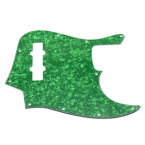 4Ply PVC 4 Strings Jazz Bass Pickguard 10 Hole J Bazz Scratch Plate Green Pearl - Picture 1 of 3