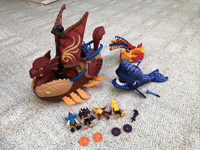Fisher-Price Imaginext Red Dragon Rolling Serpent Viking Ships