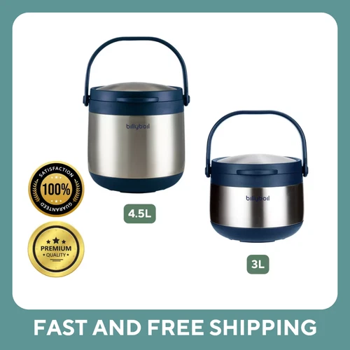 Billyboil 3L/4.5L Thermal Cooker Stainless Steel Vacuum Insulated Cooking Pot
