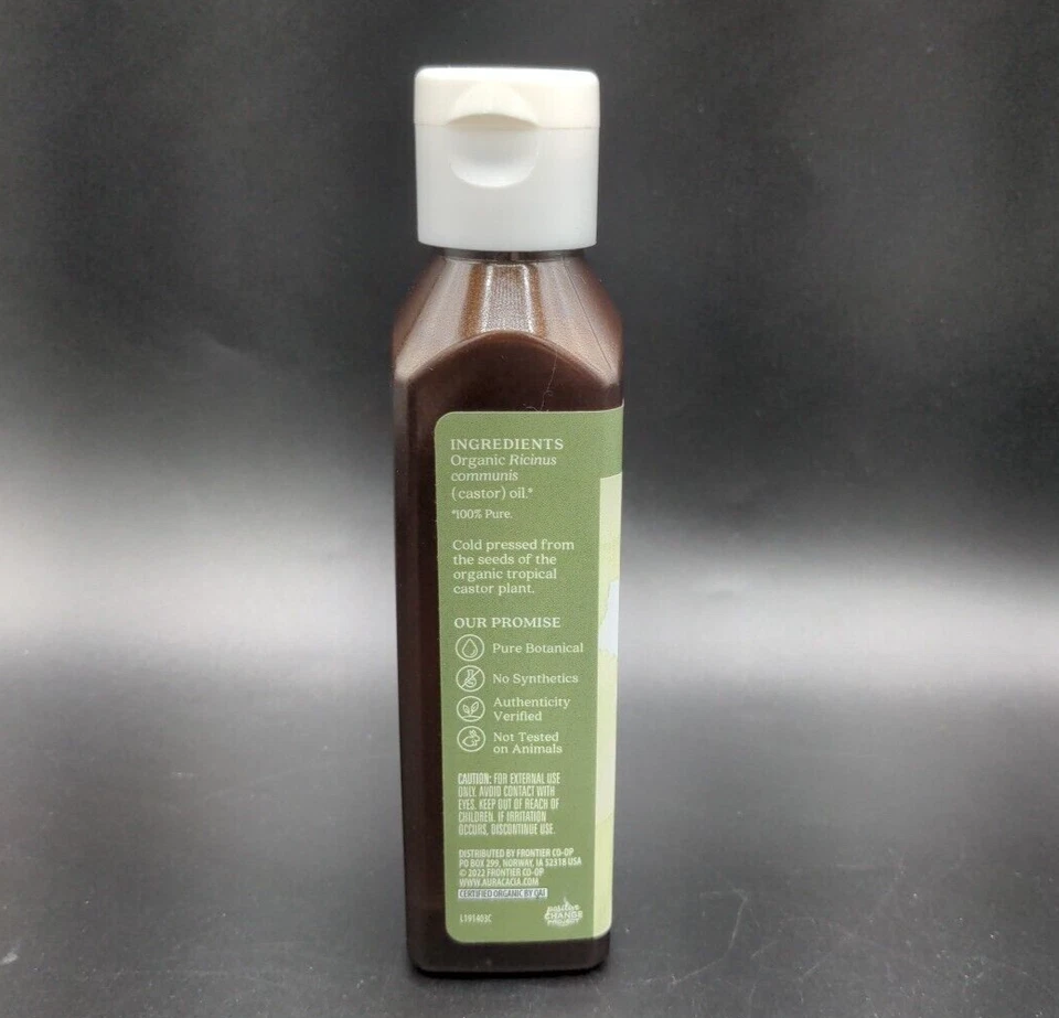 Castor Oil Aura Cacia Organic Skin Care Creates Healthy Skin Barrier 4 fl oz - Image 4 of 4