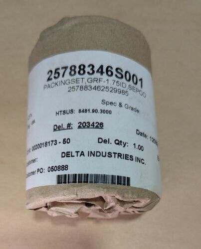 Delta Industries Graphite Packing Ring Set, 1.75" ID, Sepco, Brand New - Picture 2 of 5