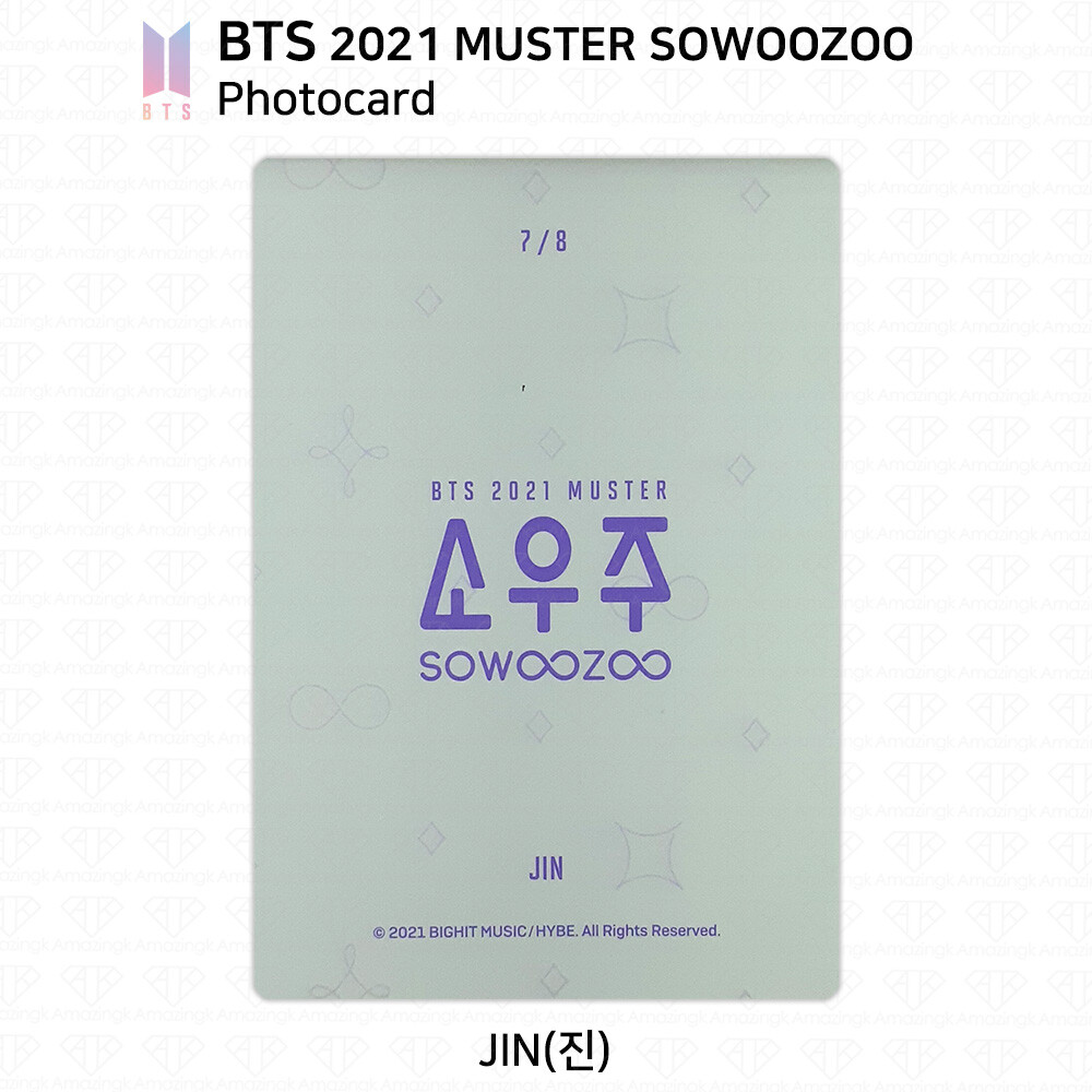 BTS Bangtan Boys 2021 Muster SoWooZoo Official Photocard Jin