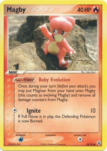 Pokemon Card - Legend Maker 58/92 - MAGBY (common) - NM