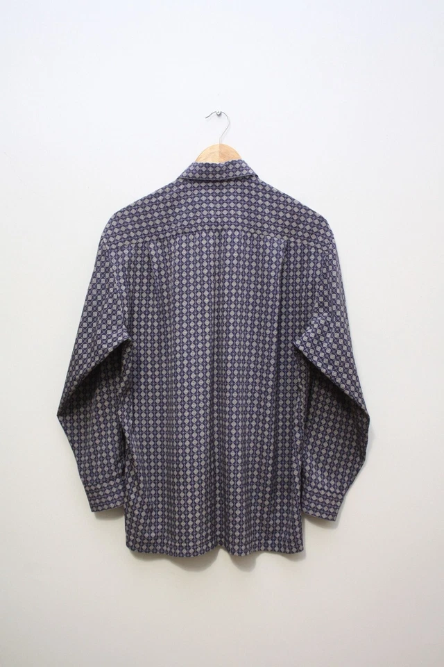 Camisa Yves Saint Laurent Vintage L/S Azul Marino Seda Para Hombre Foto 4 de 4