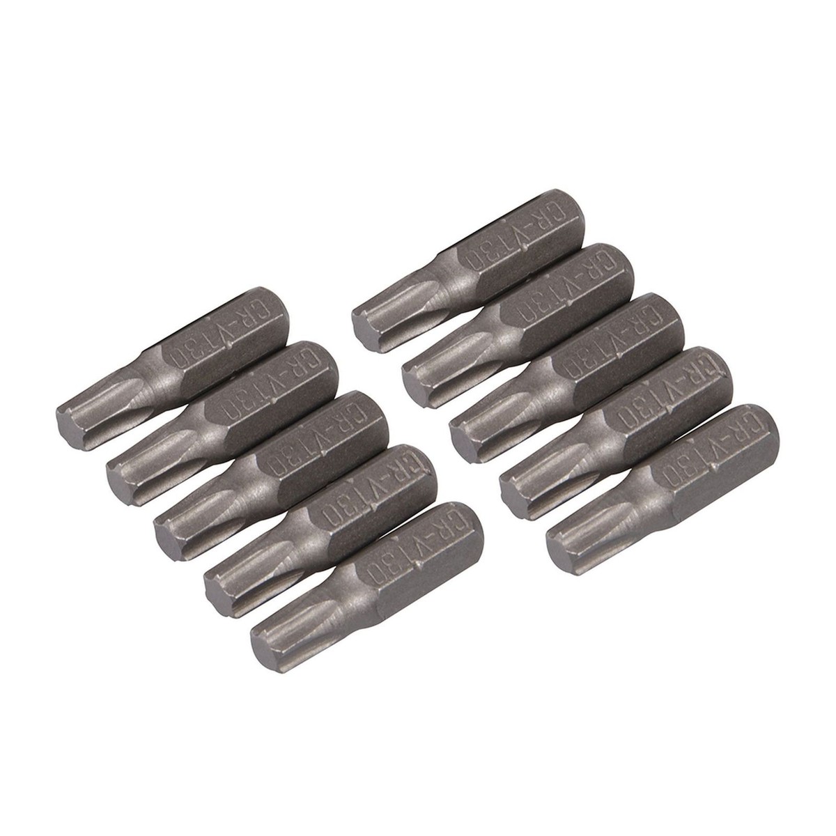 Silverline Chrom-Vanadium Torx-Bits – 10er Set T30, 1/4 Zoll Sechskantschaft, 25 Mm Länge