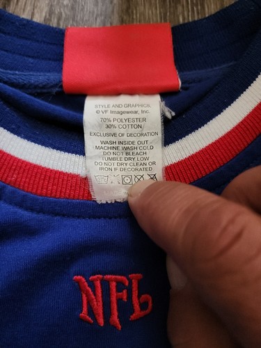 VF Imagewear New York Giants Sweatshirt Blue Large NFL NY Logo Embroidered VTG - Picture 7 of 11