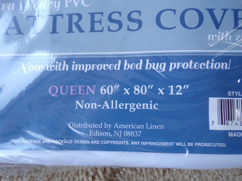 Queen Waterproof Zipper Mattress Cover Non Allergenic Bug Protector