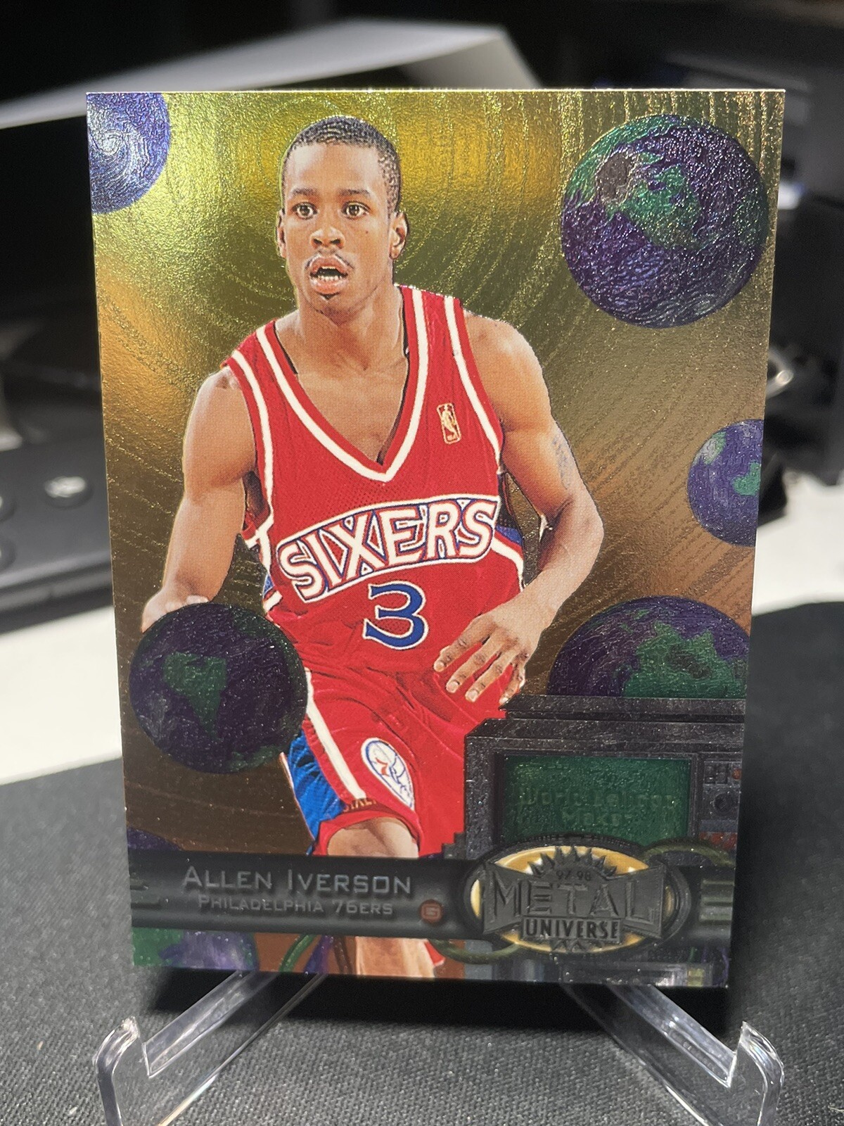 Allen Iverson 1997-98 Fleer Metal Universe 2nd year The Answer Sixers 76ers 