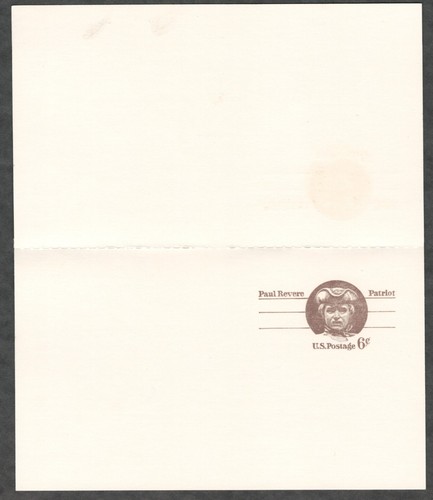 US. UY22. 6c+6c. Paul Revere. Paid Reply Postal Card. MNH. 1971 - Picture 2 of 2