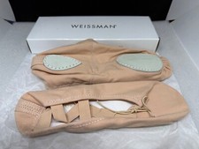 Weissman Sz. 8.5AM Ballet Pink Style W200 Canvas Split-Sole Ballet Shoe