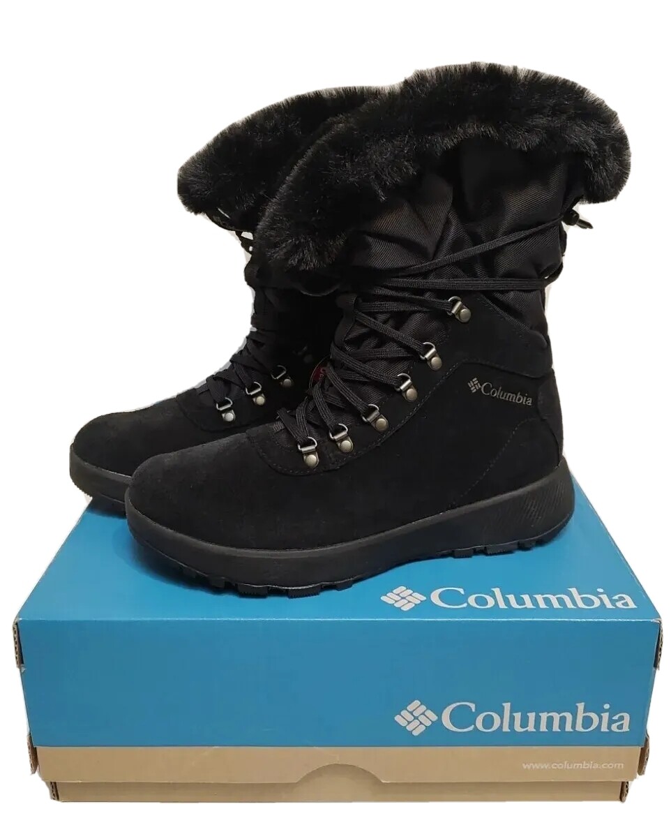 Botas de nieve para mujer Columbia Slopeside Village Omni-Heat talla 7,5 negras nuevas