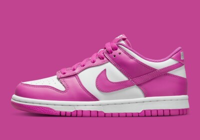 Nike Dunk Low Active Fuchsia Pink White Shoes FJ0704-100 (GS