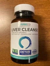 PureCo Organic Liver Cleanse & Detox With Potent Milk Thistle Extract  60 Caps