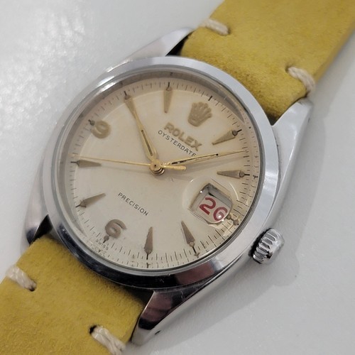 Mens Rolex Oysterdate Precision Ref 6494 34mm 1950s Vintage Manual Wind RA191 - Picture 3 of 12