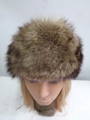 MINT RACCOON FUR HAT CAP WOMEN WOMAN SIZE ALL Mint Fox Fur Hat for Her, Leather Aviator Hat, Real Leather  main image 4