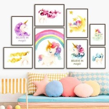 Unicorn Wall Art Canvas Painting Home Posters Prints for Home Kids Room Decor