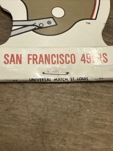 VINTAGE & RARE 1970's San Francisco 49ers Helmet Shaped Match Book, EMPTY - Picture 3 of 3
