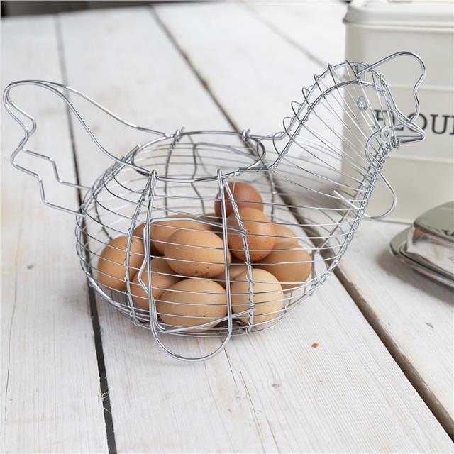 KITCHENCRAFT CHROME WIRE CHICKEN EGG BASKET