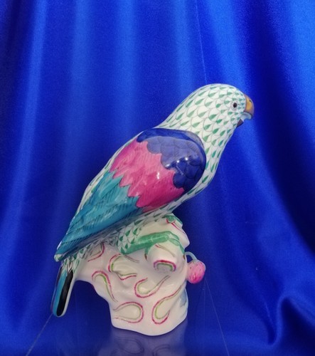Herend Porzellan Figur Ungarn Fishnet Papagei Figurine Fischnetz Muster - Bild 6 von 10