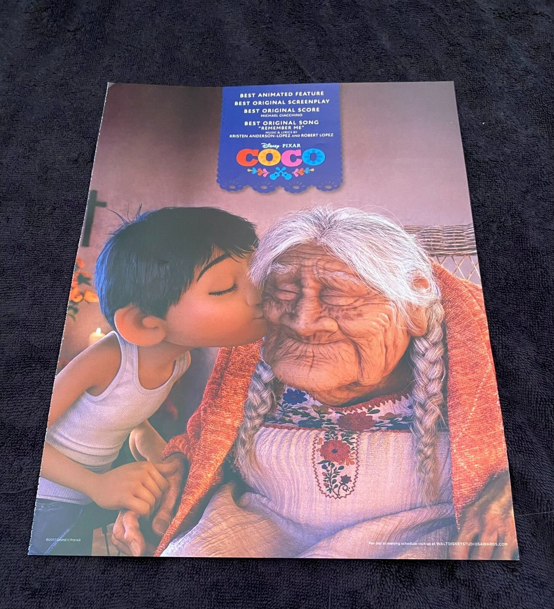 COCO 2018 Oscar ad Mamá Coco with a kiss from Miguel, Best