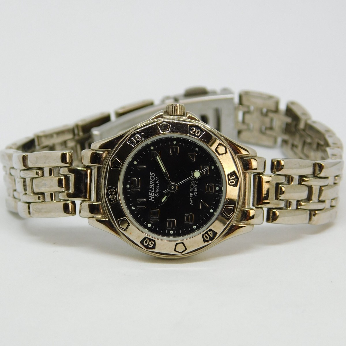 HELBROS 8266L Silver Tone Quartz Analog Women's Watch 1/4