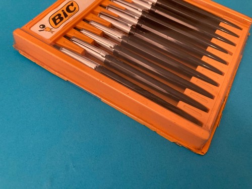 RARE VINTAGE BIC BALLPOINT PENS BOX WITH 10 PENS NEW - Picture 3 of 8