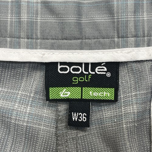 BOLLÉ GOLF Tech Men's Plaid Shorts Size 36 Grey Blue 10" Inseam Cool Quick Dry - Picture 8 of 18