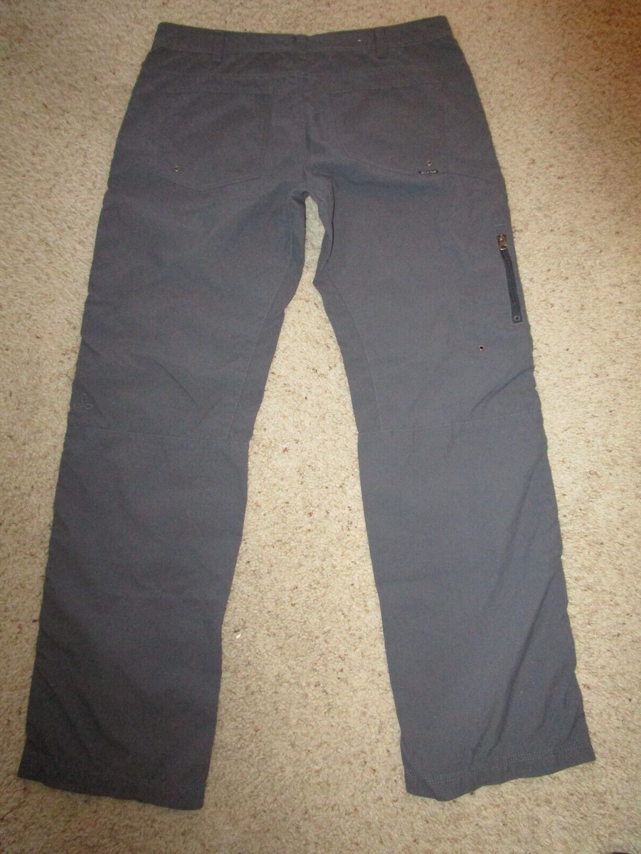 31　1 Men's PRANA Pants Breathe Brown Nylon Cargo 6 pocket 124977 Size