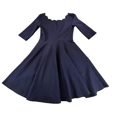 navy blue scalloped dress Whatever I Want Navy Scalloped Dress, Medium - The Mint Julep Boutique