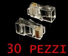 Plug RJ45 Connettori Lan Ethernet per cavo di rete 8P8C Connettore LAN 30X pezzi