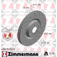 2X Bremsscheibe Vorne Ø375 Mm InnenbelüFtet Gelocht FüR Mercedes Gl-Klasse