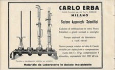 Carlo Erba. Sezione Apparecchi Scientifici. Advertising  1943