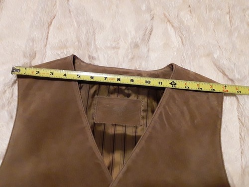 VTG Roundtree & Yorke Men's Leather Vest Large Brown Western Cowboy Back Buckle - Picture 16 of 21
