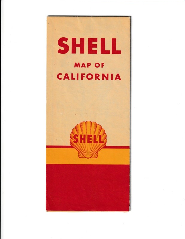 Vintage Map Shell Oil map of California 50s