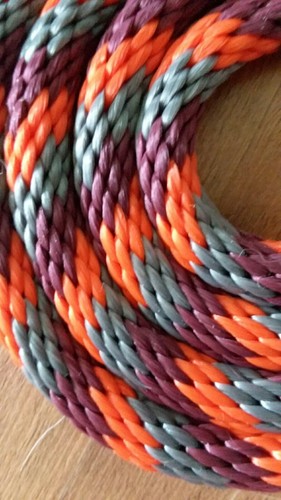 Nylon Poly Mini Horse Pony cabra perro ovejero Lead Rope USA granate / gris / naranja - Imagen 2 de 2