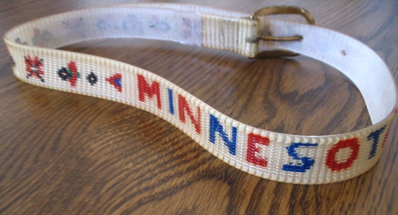 Vintage 1950's Child’s 30" "Minnesota" Plastic Faux Indian Beaded Belt