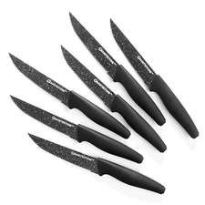Granitestone KnutriBlade 6 Piece Serrated Steak Knives with Easy Grip Handle