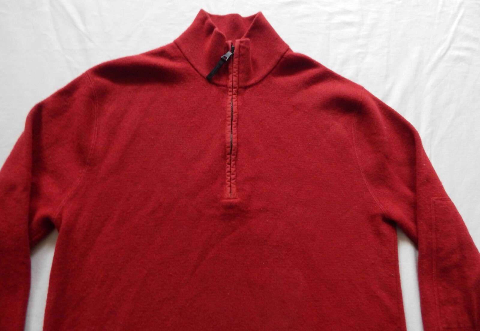 Wool Solid Red Half Zip Turtleneck Pullover Sweat… - image 6