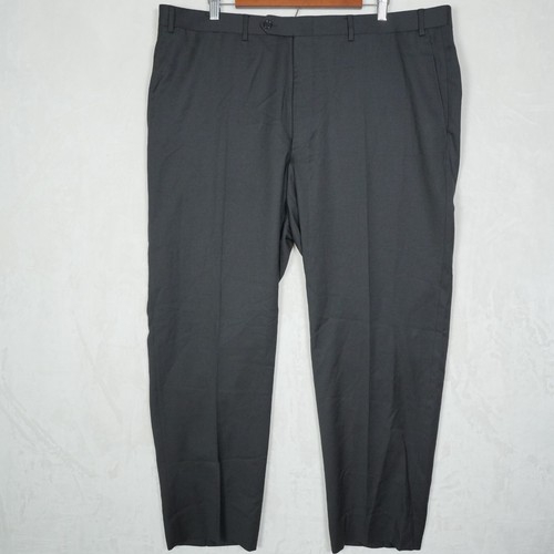 Canali Anzughose Herren 40 x 30 schwarz 100 % Wolle vorne flach Italien Business adrett