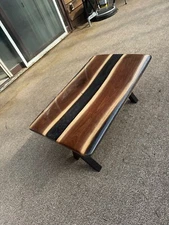 RIVER TABLE-Black Walnut with black and graphite epoxy-Coffee Table