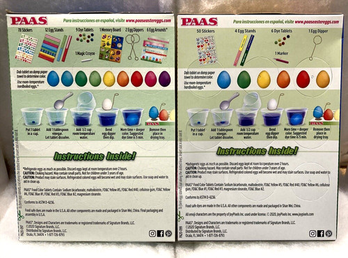 2 Pack PAAS Deluxe & Eggmoji Egg Coloring Kits Decorating Arts Crafts Party New