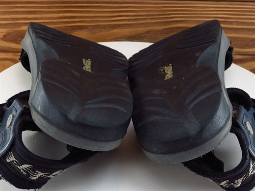 Teva Sz 10 Slip-On Sandals Black Synthetic Men Hook & Loop - Picture 9 of 10