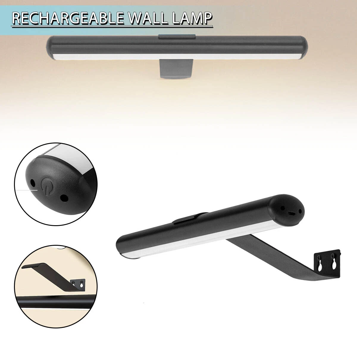 Wireless LED Picture Lights Dimmable Rechargeable Art Display Light with A