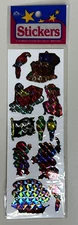 NOS NIP Prism Prismatic Pirate Stickers Parrot Treasure Chest Flag OTC Taiwan